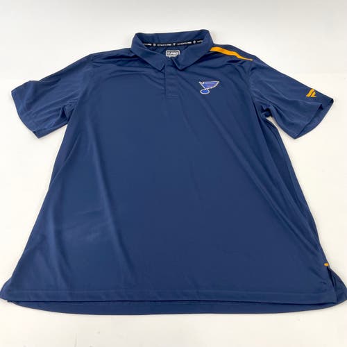 ( Player Issued ) - Navy Blue Fanatics Pro St. Louis Blues Polo  - #X483