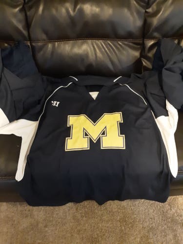Michigan Blue Used Goalie Cut Warrior Jersey