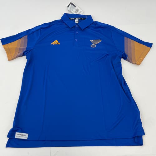 x11 - Player Issued - Blue St. Louis Blues Adidas Polo | #X470