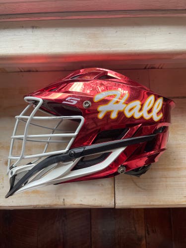 Calvert Hall Lacrosse Team Issued Red Chrome Lacrosse Helmet