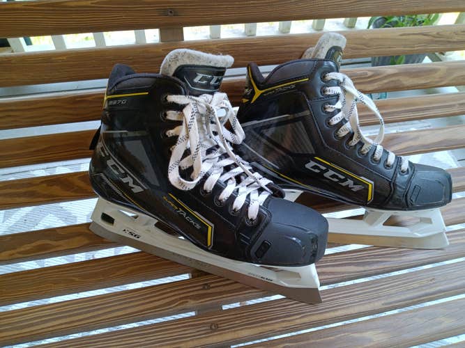 Senior Used CCM Super tacks 9370 Hockey Goalie Skates Regular Width Size 10