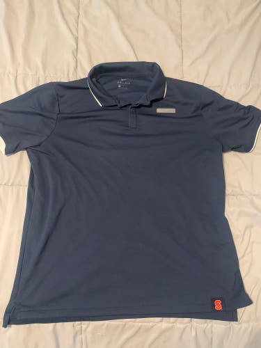 RARE Team Issued Syracuse Lacrosse Blue XL Nike Polo Shirt