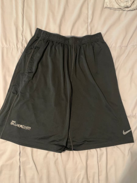 RARE ONLY ONE ON SITE Nike Blue Chip Camp Issued Black Large Nike Shorts