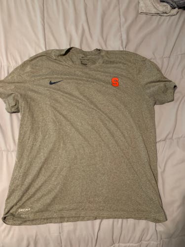 RARE Syracuse Lacrosse Team Issued Gray XL Nike Shirt