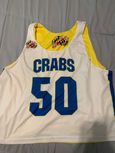 Crabs Lacrosse White Yellow Large/Extra Large Adrenaline Jersey
