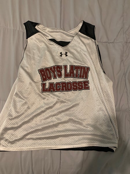 RARE Boys’ Latin Lacrosse White Black Large/Extra Large Under Armour Jersey