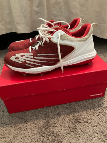 Red Used Adult Men's Size 13 (Women's 14) Metal New Balance Low Cut 4040v6