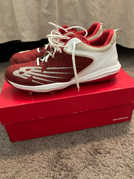 Red Used Adult Men's Size 13 (Women's 14) Metal New Balance Low Cut 4040v6