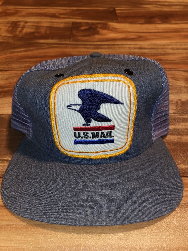 Vintage US Mail USPS Postal Proud Trucker Adjustable Snap Hat Cap Made in  USA