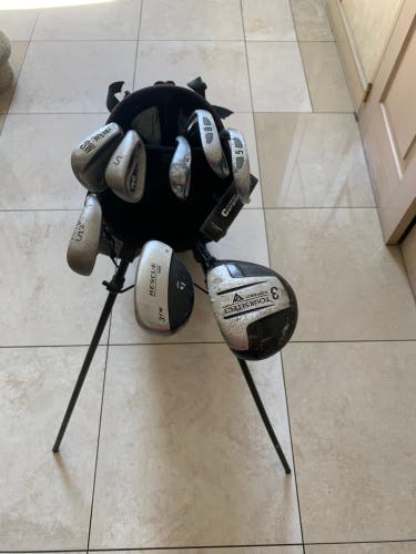 Golf clubs and bag