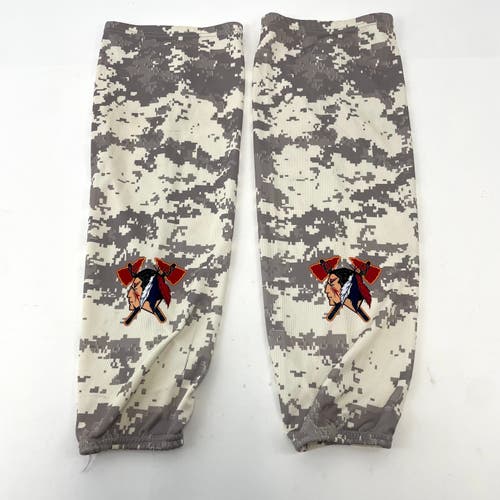 Like New Camo Johnstown Tomahawks Hockey Socks - Adult Large