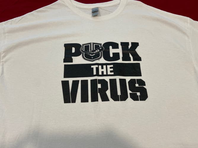 AHL Utica Comets "Puck the Virus" Team Issued T-Shirt Size XXXL - Used