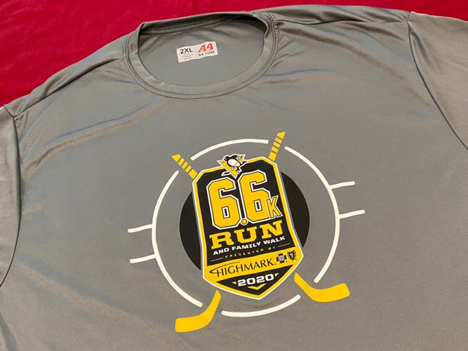 NHL Mario Lemieux Foundation 2020 6.6K Run & Family Walk, Pittsburgh Penguins T-Shirt 2XL * NEW