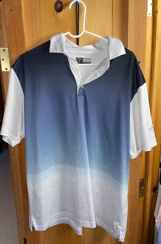 Men’s Callaway Opti-Dri Golf Polo Shirt Men's L Blue & Gray