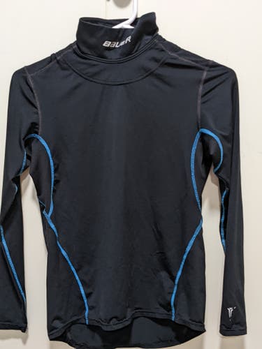 Lot of 2 Bauer shirts with neckguards - one Youth Large, other SR Medium