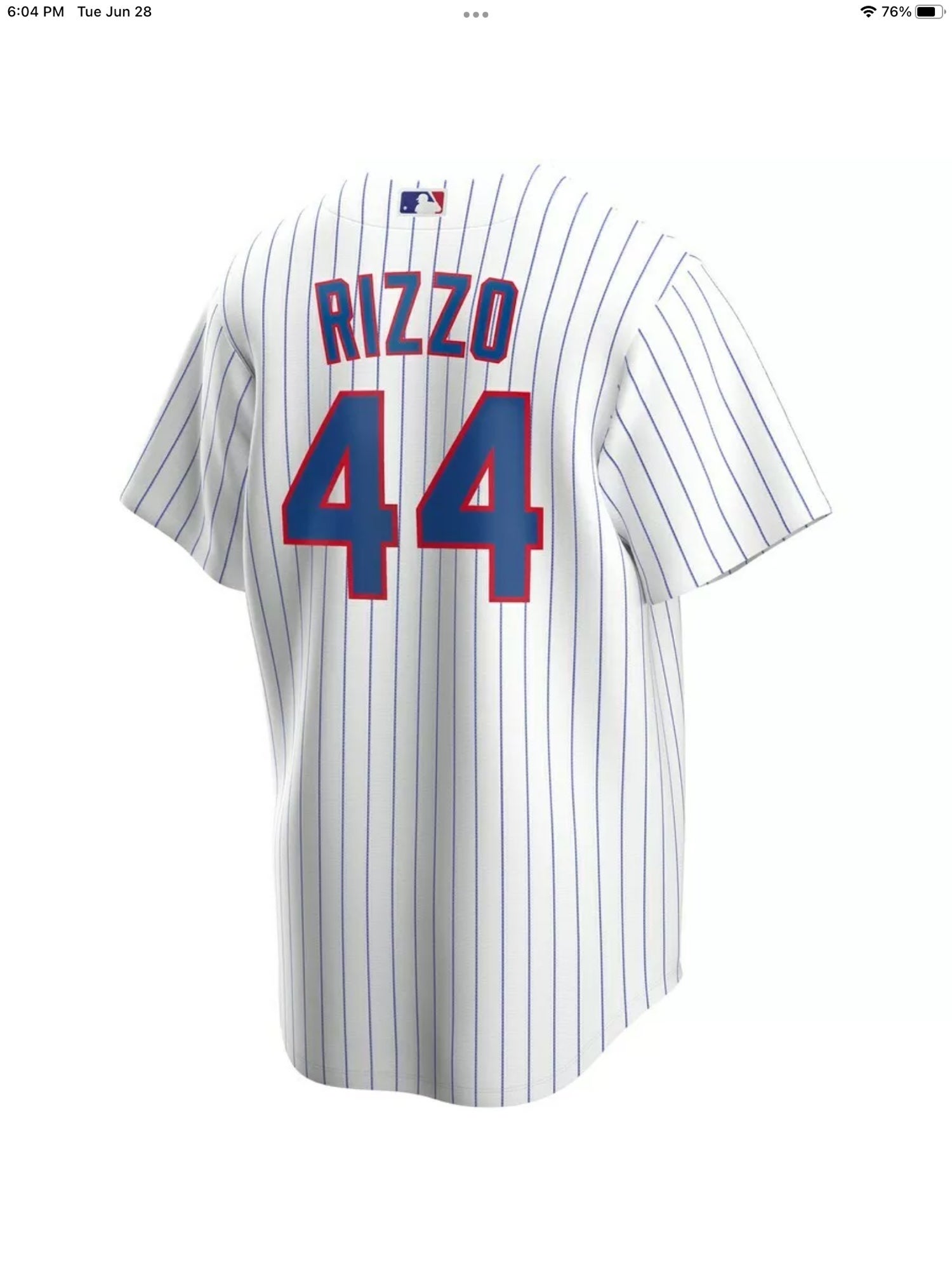 Nike x Chicago Cubs Rizzo # 44MLB Baseball Jersey White Sewn Mens Size