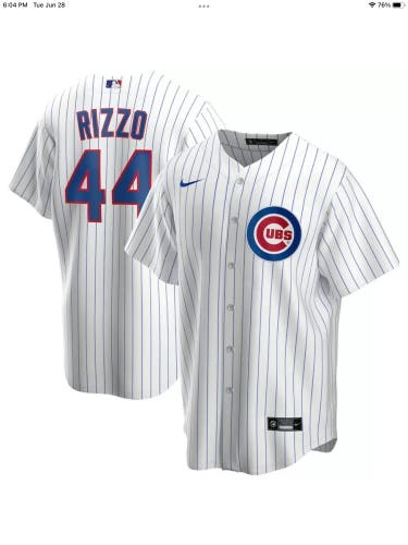 Nike x Chicago Cubs Rizzo # 44MLB Baseball Jersey White Sewn Mens Size