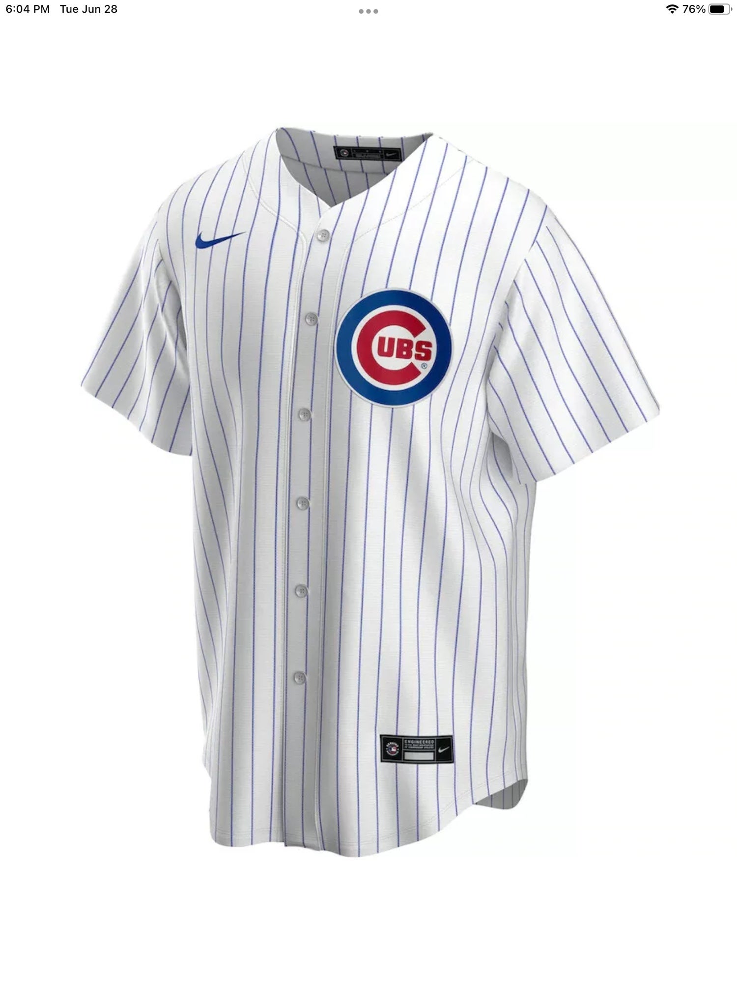 Nike x Chicago Cubs Rizzo # 44MLB Baseball Jersey White Sewn Mens Size