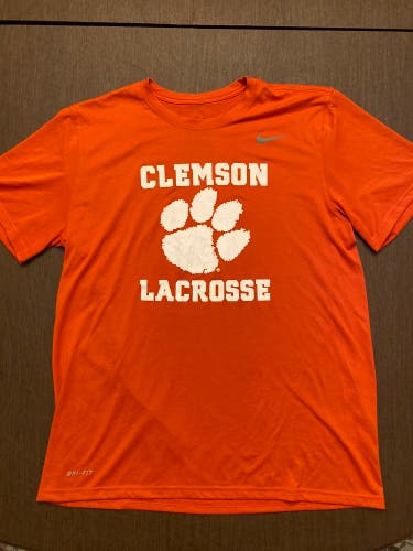 Clemson Lacrosse Nike Orange Short Sleeve Shooting Shirt - Large