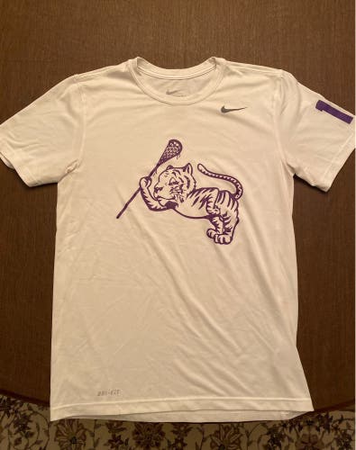 Clemson Lacrosse Nike White Short Sleeve Shooting Shirt - Small