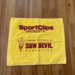 ASU Sun Devils NCAA FOOTBALL SUPER AWESOME Sport Clips Gold SGA Rally Towel!