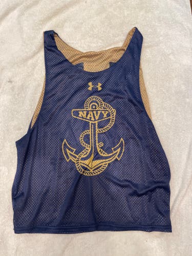 Navy Blue and Gold Lacrosse Pinnie