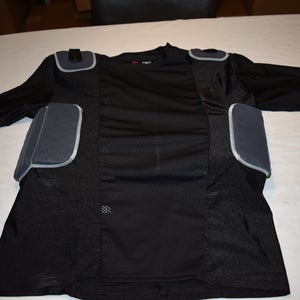 NEW - Cramer Lightning 5 Pad Compression Football Shirt w/Rib, Spine and Clavicle Pads, Black, Large