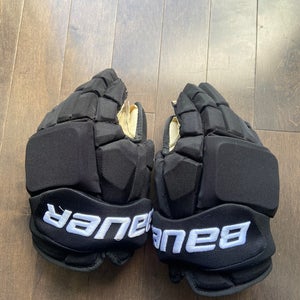 LUKE SCHENN NHL GAME USED GLOVES - Bauer 14" Pro Stock Vapor 1X Pro Lite Gloves