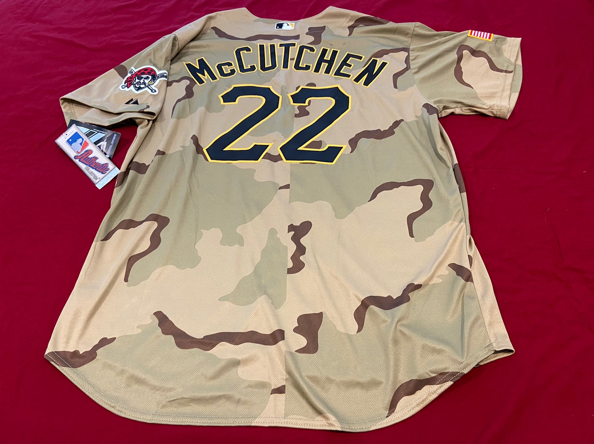 Andrew McCutchen Signed Pittsburgh Pirates Camouflage Majestic Jersey (MLB  Hologram)