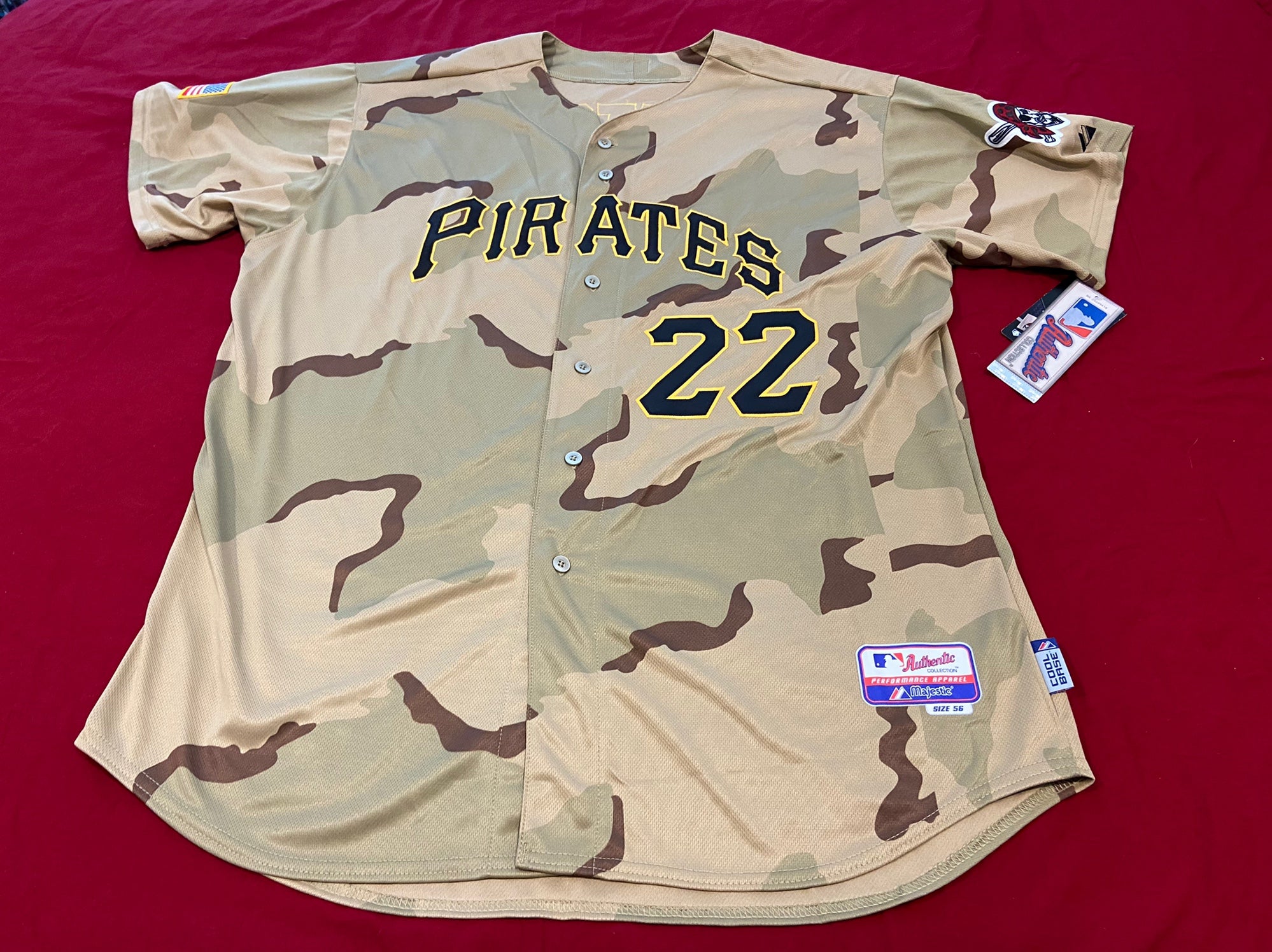 Andrew McCutchen Pittsburgh Pirates Gold Throwback Alternate Majestic Cool  Base Jersey