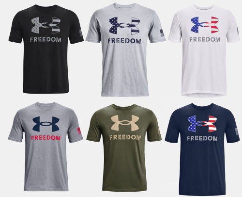 Under Armour Shirt Men Medium USA Logo Outdoors Gym Run American Flag New  Tag