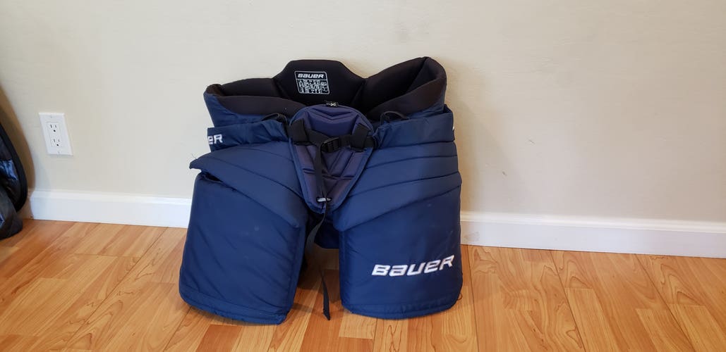 Senior Used XL Bauer Hockey Goalie Pants Blue