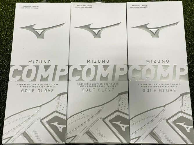 Mizuno Comp Golf Glove 3-Pack Bundle Lot Men's Medium Large ML New #81226