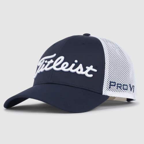 Titleist Tour Performance Mesh Hat (Navy/White, Adjustable) Golf Cap NEW