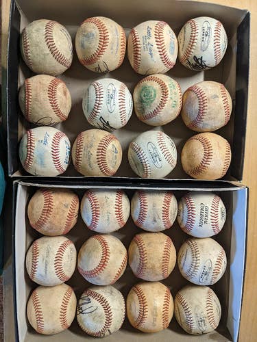 Used Baseballs 24 Pack (2 Dozen) Random with signatures (NOT autographs)