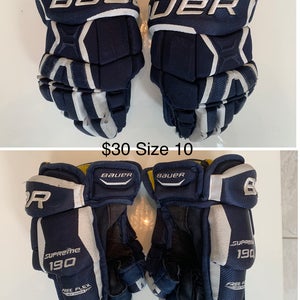 Used Bauer Supreme s190 Gloves 10"