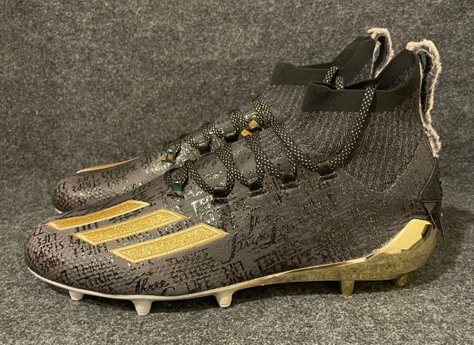 Men’s Adidas Adizero Primeknit Football Cleats Black Gold Metallic FV6508  Size 13