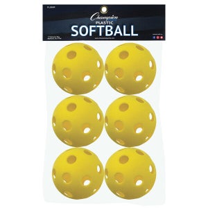 Champion Sports Plastic Softball Ball Set - 6 Pack
