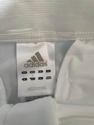 White Adult Small Adidas Game Pants
