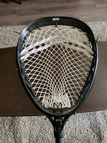 Black STX Eclipse 2 Goalie Head Strung with G3 Performance mesh