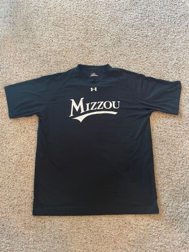 Men’s Used Black MIZZOU Baseball XL Under Armour HeatGear T-Shirt