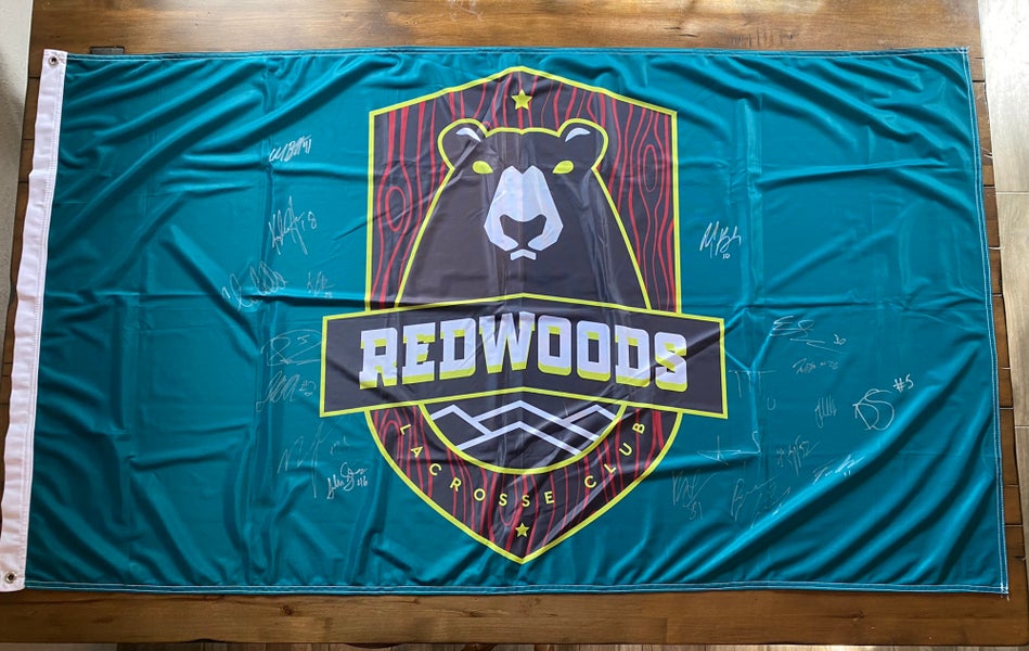 PLL 2021 Redwoods Team Signed Flag Lacrosse