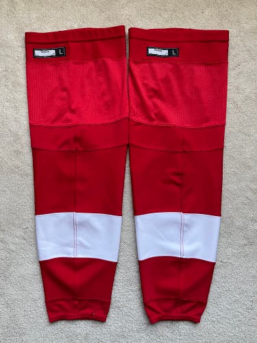 Gently Used Reebok Pro Stock Hockey Sock - Red Wings - Home - L