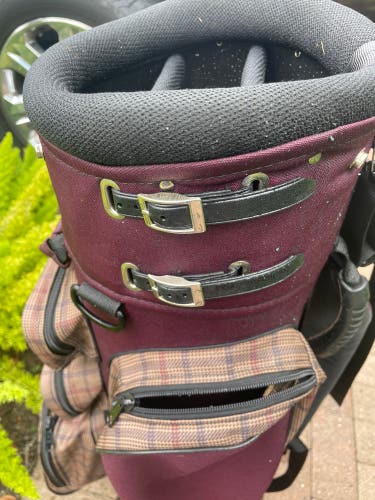 Golf cart bag with shoulder strap