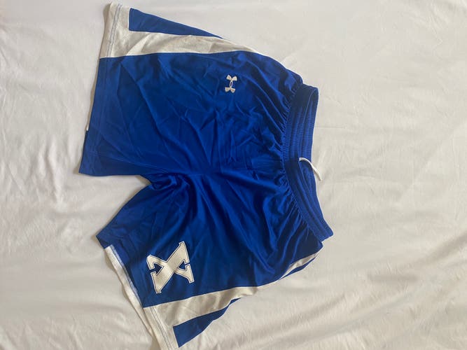 St. Xavier Blue  Large Used Lacrosse Under Armour Shorts