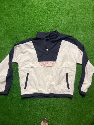 White Used Large Reebok Jacket