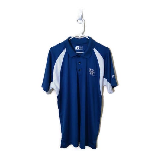 Russell Men Kentucky Wildcats Blue Coaches Golf Polo Shirt Sz Large