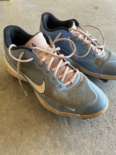 Nike Huarache Carolina Blue Men's Metal Baseball Cleats