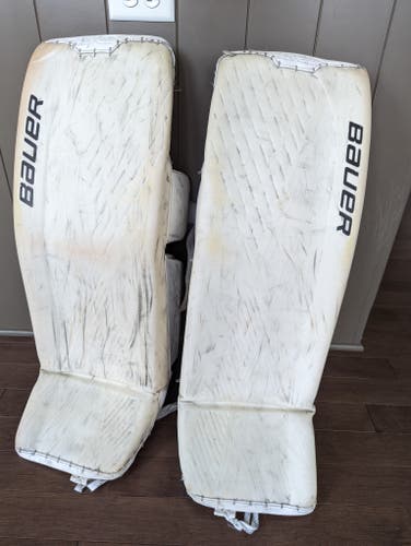 Used 34" Bauer Ultrasonic Goalie Leg Pads Pro Stock