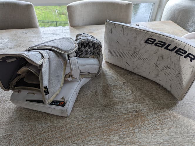 Used Bauer Regular Ultrasonic Glove and Blocker